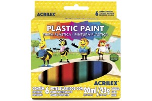 TINTA PLASTICA ACRILEX COM 6 CORES