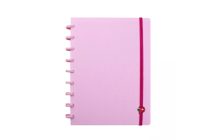 CADERNO POP DISC YUMMY COLORS MEDIO COR:ROSA CHICLETE