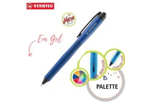 CANETA STABILO GEL PALETTE 7MM CORPO AZUL RETRATIL